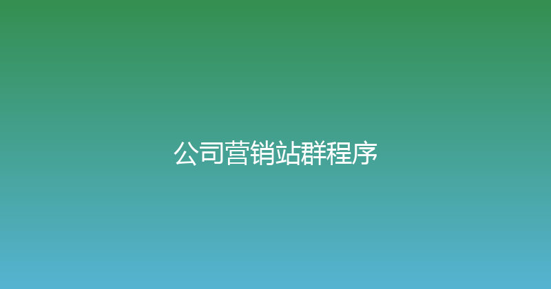 公司营销站群程序 封面图