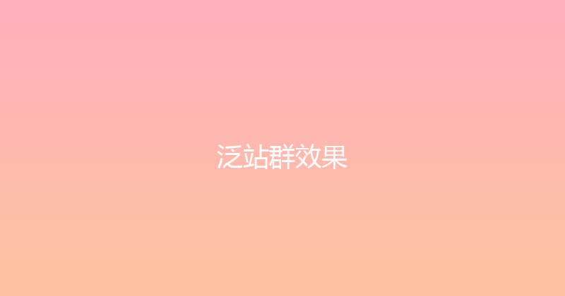 泛站群效果 封面图
