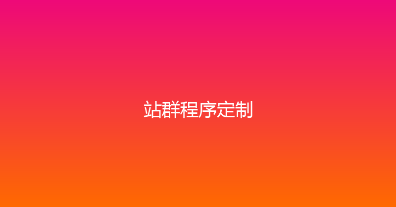 站群程序定制 封面图