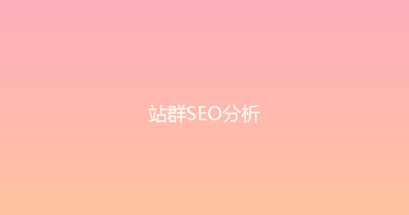 站群SEO分析 封面图